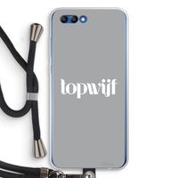 Topwijf Grijs Wit: Honor 10 Transparant Hoesje met koord