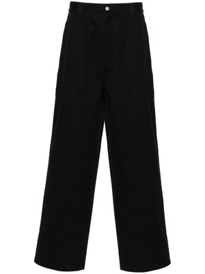 Stüssy pantalon en coton à coupe droite - Noir
