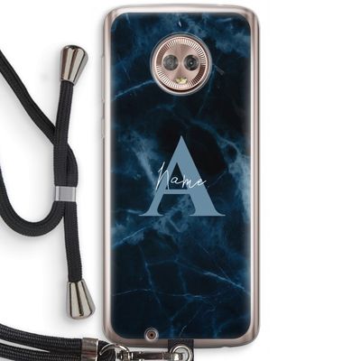 Midnight Marble: Motorola Moto G6 Transparant Hoesje met koord