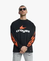 Croyez Service Dept Longsleeve Heren Zwart/Oranje - Maat L - Kleur: ZwartOranje | Soccerfanshop