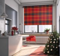 Kerst rode tartan textuur rolgordijn