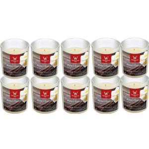 Trend Candles Geurkaars - 10x - in glas - Anti tabac aroma - 25 branduren - 7 x 8 cm