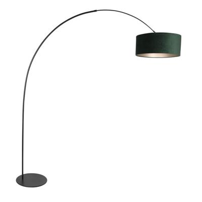Steinhauer VloerlampCurve zwart met groene kap Ø 50cm - 4269ZW