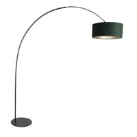 Steinhauer VloerlampCurve zwart met groene kap Ø 50cm - 4269ZW