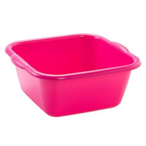 Plasticforte teiltje/afwasbak - vierkant - kunststof - 20 liter - 46 x 42 x 20 cm - Roze