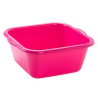 Plasticforte teiltje/afwasbak - vierkant - kunststof - 20 liter - 46 x 42 x 20 cm - Roze