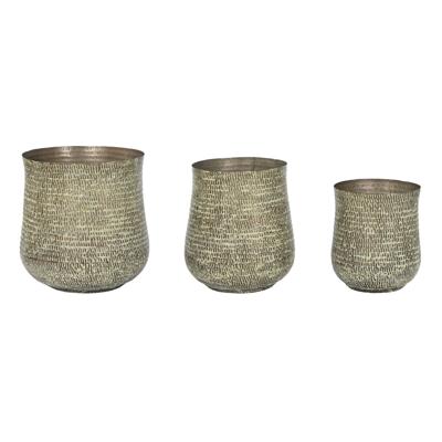 Plantenbakkenset Home ESPRIT Groen Aluminium 44 x 44 x 46 cm