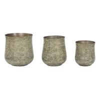 Plantenbakkenset Home ESPRIT Groen Aluminium 44 x 44 x 46 cm