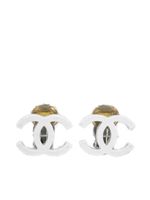 CHANEL Pre-Owned boucles d'oreilles clip à logo CC (2004) - Blanc