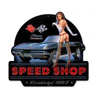 Corvette Stingray Speed Shop zwaar metalen bord Corvette Stingray Speed Shop zwaar metalen bord