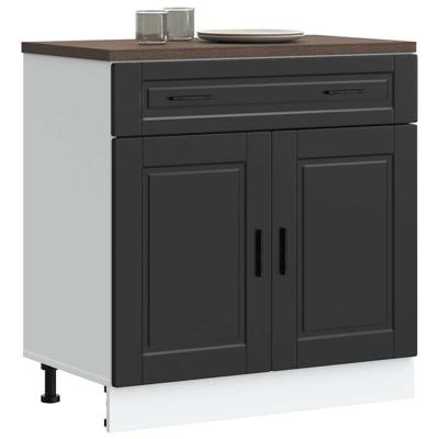 Keuken onderkast "Porto" bewerkt hout zwart