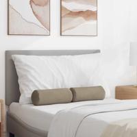 VidaXL Bolster kussens 2 stuks taupe ø 15 x 40 cm microvezel stof