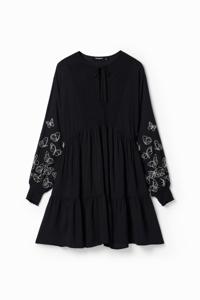 Korte tuniekjurk vlinders - BLACK - XS