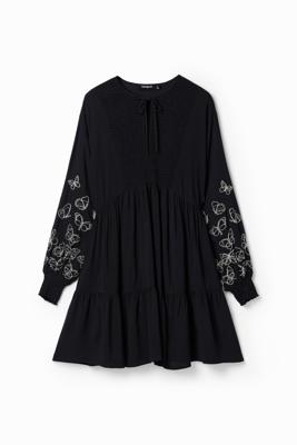 Korte tuniekjurk vlinders - BLACK - XS