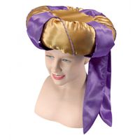 Sultan hoed goud en paars - thumbnail