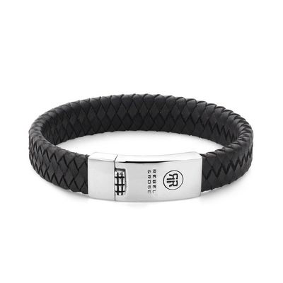 Rebel & Rose Braided Flat Black Armband XL Rebel & Rose Braided Flat Black Armband XL