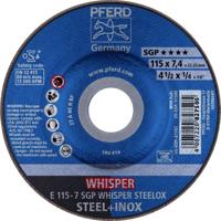 PFERD TOOLS 62211848 E 115-7 SGP WHISPER STEELOX Afbraamschijf gebogen Diameter 115 mm Boordiameter 22.23 mm RVS, Staal 10 stuk(s)