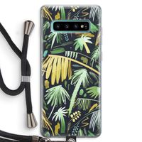 Tropical Palms Dark: Samsung Galaxy S10 Plus Transparant Hoesje met koord
