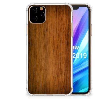 Apple iPhone 11 Pro Max Stevig Telefoonhoesje Donker Hout Apple iPhone 11 Pro Max Stevig Telefoonhoesje Donker Hout