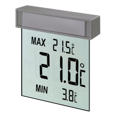 TFA Raam Thermometer - digitaal - grijs - 10 x 10 cm - buiten - inclusief batterij