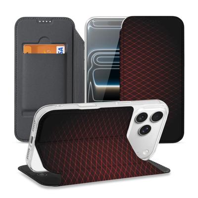 Book Wallet Case iPhone 17 Pro Geruit Rood