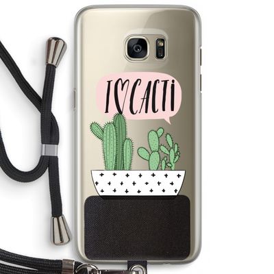 I love cacti: Samsung Galaxy S7 Edge Transparant Hoesje met koord