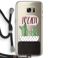 I love cacti: Samsung Galaxy S7 Edge Transparant Hoesje met koord