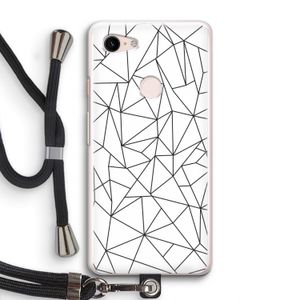 Geometrische lijnen zwart: Pixel 3 Transparant Hoesje met koord