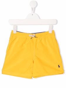 POLO RALPH LAUREN KIDS short de bain à lien de resserrage - Jaune