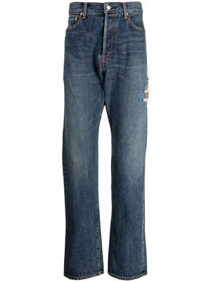 Undercover pantalon droit à ornements en perles - Bleu