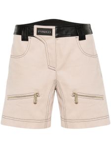 PINKO short Scilla en cuir - Tons neutres