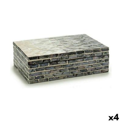 Decoratieve Doos Gift Decor TLC-82417/2S TLC-82417/2S Grijs Parelmoer spaanderplaat (4 Stuks)