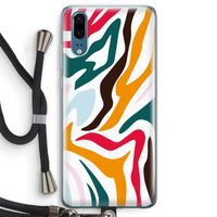 Colored Zebra: Huawei P20 Transparant Hoesje met koord