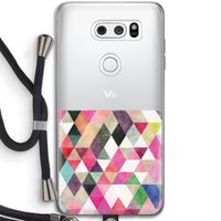 Gekleurde driehoekjes: LG V30 Transparant Hoesje met koord