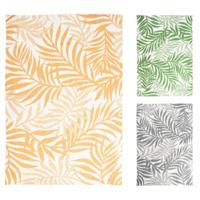 H&S Collection Vloerkleed leafs katoen 60 x 90 cm 3 assorti | 12 stuks