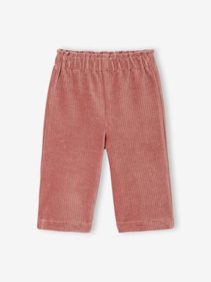 Baby broek in fluweel / velours, wijde vorm oudroze