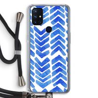 Blauwe pijlen: OnePlus Nord N10 5G Transparant Hoesje met koord