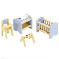 Pintoy blauwe babykamer voor poppenhuis