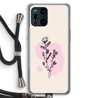 Roses are red: Oppo Find X3 Transparant Hoesje met koord
