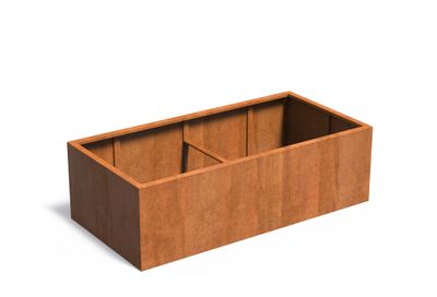 Cortenstaal plantenbak CARREZ zonder bodem 200x100x60cm.