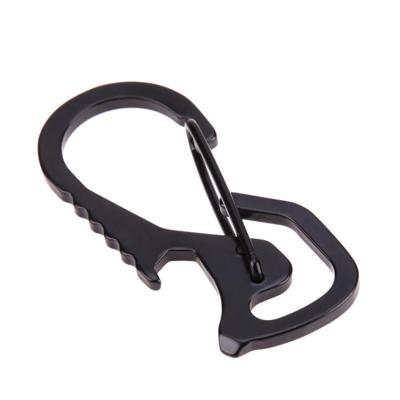 Outdoor tools Carabiner hex driver fles opener sleutelhanger ring klimmen accessoires (zwart)