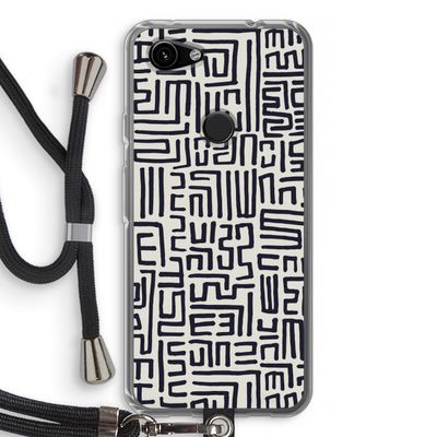 Moroccan Print: Pixel 3a Transparant Hoesje met koord
