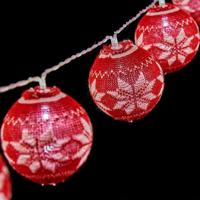 Bollenslinger LED Krist+ Wit Rood 2 m Ø 6 cm