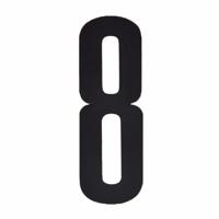 Hobby cijfers stickers - cijfer 8 - zwart - 10 cm - Huisvuil container - brievenbus