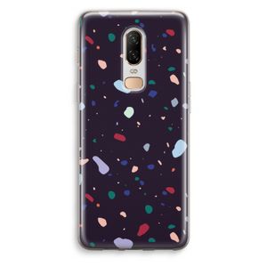 Dark Rounded Terrazzo: OnePlus 6 Transparant Hoesje