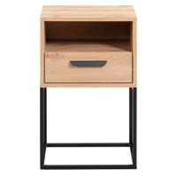 2e Halve Prijs Leen Bakker - Nachtkastje Tokio - 1 Lade En Vak - Eikenkleur - Spaanplaat - Beige - 40x65x38.5 Cm