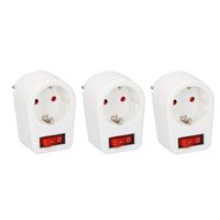 Pakket van 3x stuks stekkerdoos/stroom adapters met switch/kinder beveiliging