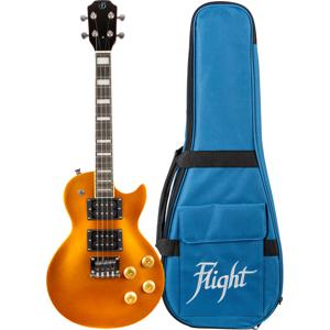 Flight Rock Series Centurion Tenor Vintage Gold solid body elektrische ukelele met gigbag