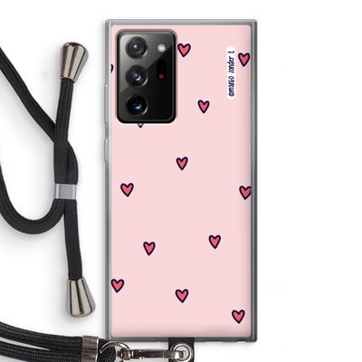 Hartjes: Samsung Galaxy Note 20 Ultra / Note 20 Ultra 5G Transparant Hoesje met koord