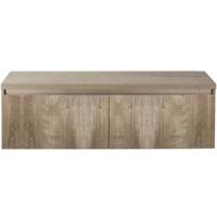 Frozen 3D Badmeubelset 140 cm - Greeplijst in Kleur - Inclusief Wastafelbovenblad Grain Oak